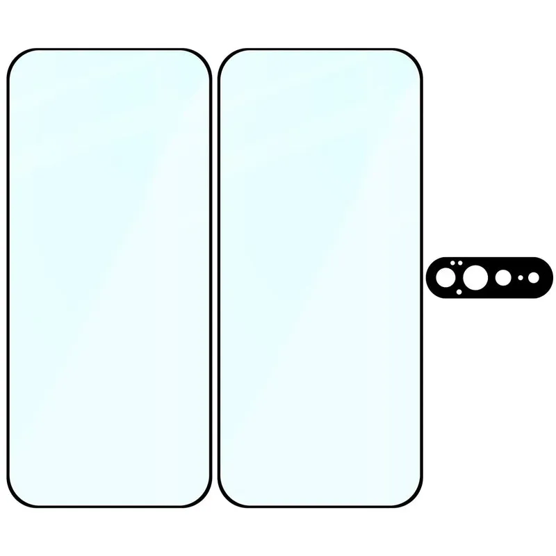Gehärtetes Glas - 2 Stück + Kameraschutz für Google Pixel 11 Pro XL, Bizon Glass Edge Pack, Schwarz