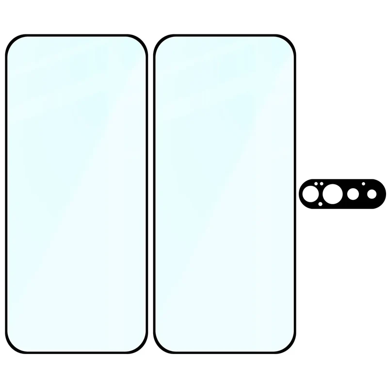 Gehärtetes Glas - 2 Stück + Kameraschutz für Google Pixel 11 Pro, Bizon Glass Edge Pack, Schwarz