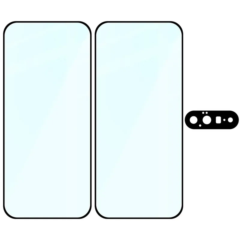 Gehärtetes Glas - 2 Stück + Kameraschutz für Google Pixel 11, Bizon Glass Edge Pack, Schwarz