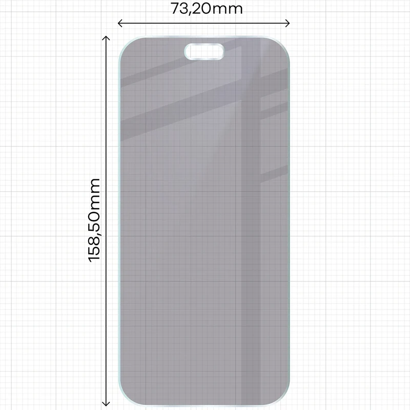 Hybridglas mit Privatschutzfilter für iPhone 18 Pro Max, Bizon Hybrid Shadow, Matt