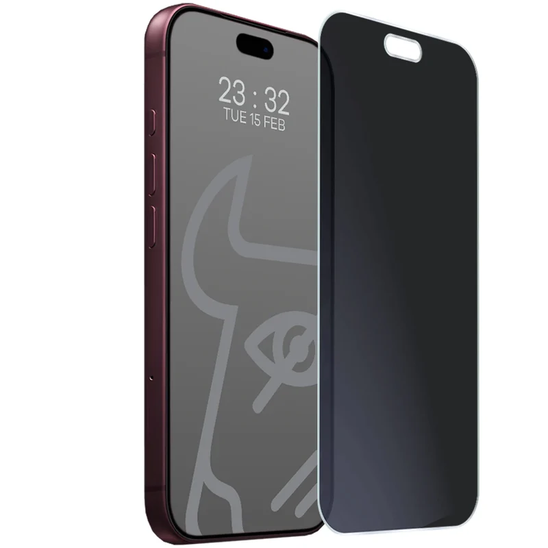 Hybridglas mit Privatschutzfilter für iPhone 18 Pro Max, Bizon Hybrid Shadow, Matt