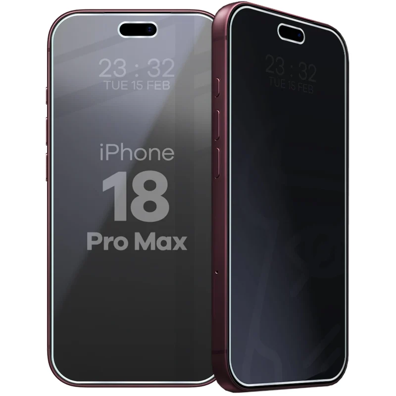 Hybridglas mit Privatschutzfilter für iPhone 18 Pro Max, Bizon Hybrid Shadow, Matt