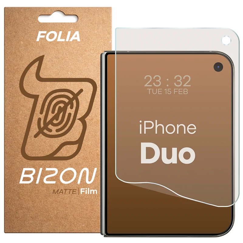 Matte Folie für iPhone Duo, Bizon Film Matte, 1 Stück