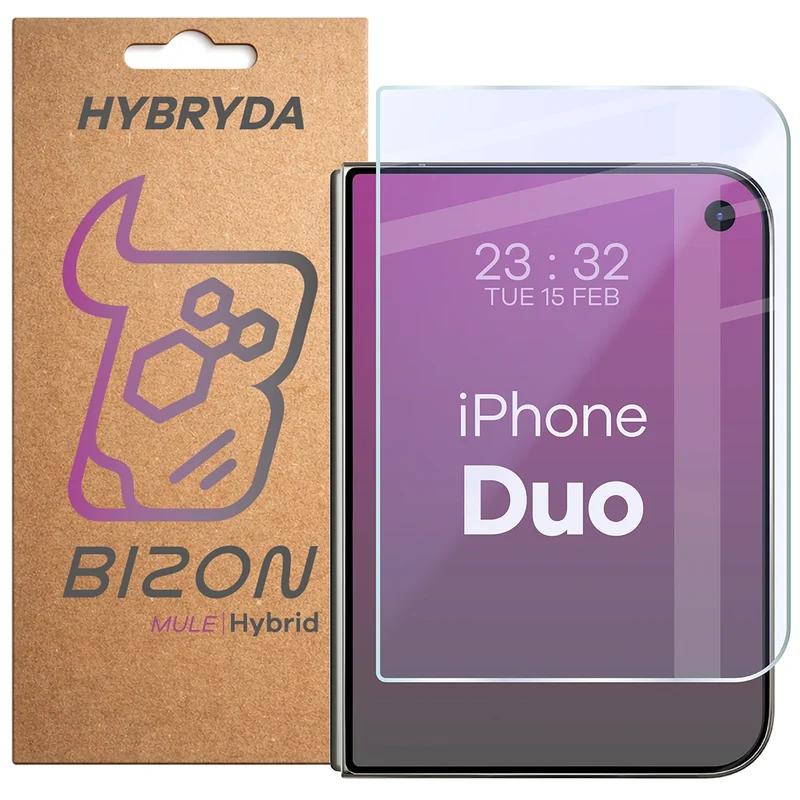 Flexibles Hybridglas für iPhone Duo, Bizon Hybrid Mule
