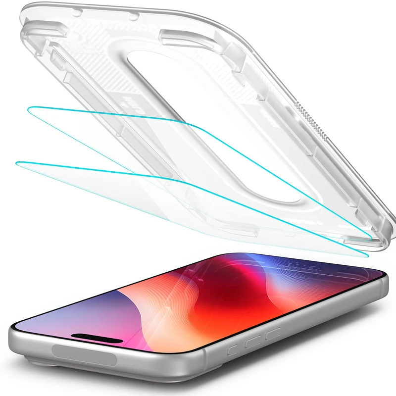 Glas + Applikator für iPhone 18 Pro / 17 Pro / 17 / 16 Pro, Spigen Glas.tR EZ Fit Pro 2-Pack (AC)