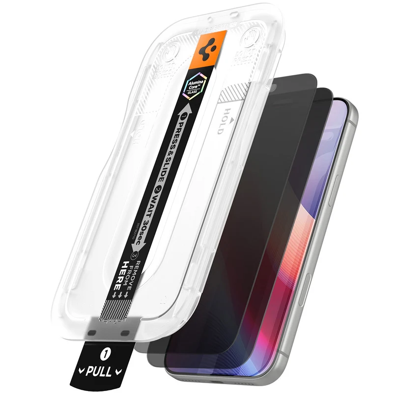 Glas + Applikator für iPhone 18 Pro, Spigen Glas.tR EZ Fit Pro (AC) Privacy 2-Pack