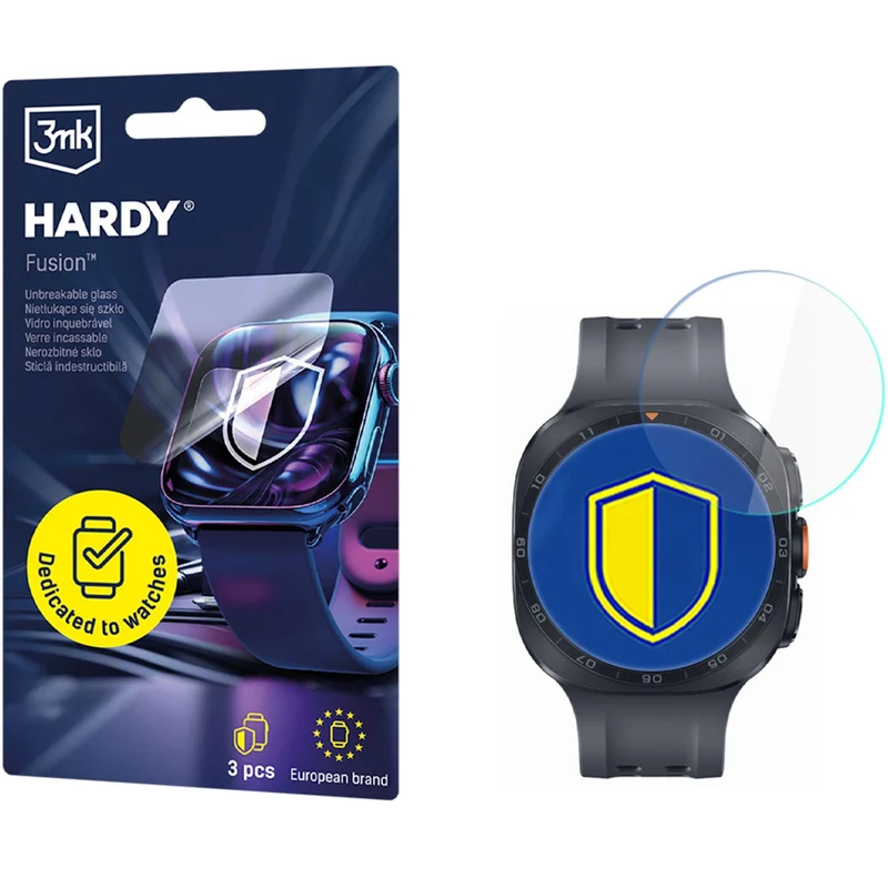 Hybridglas für Galaxy Watch Ultra 2 47 mm, 3mk Hardy Fusion, 3 Stück