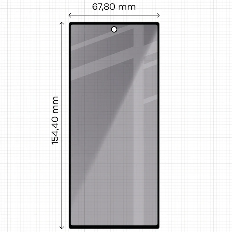 Gehärtetes Glas mit Privatschutzfilter für Galaxy Z Fold8 Ultra, Bizon Glass Edge Shadow, getönt mit schwarzer Rahmen