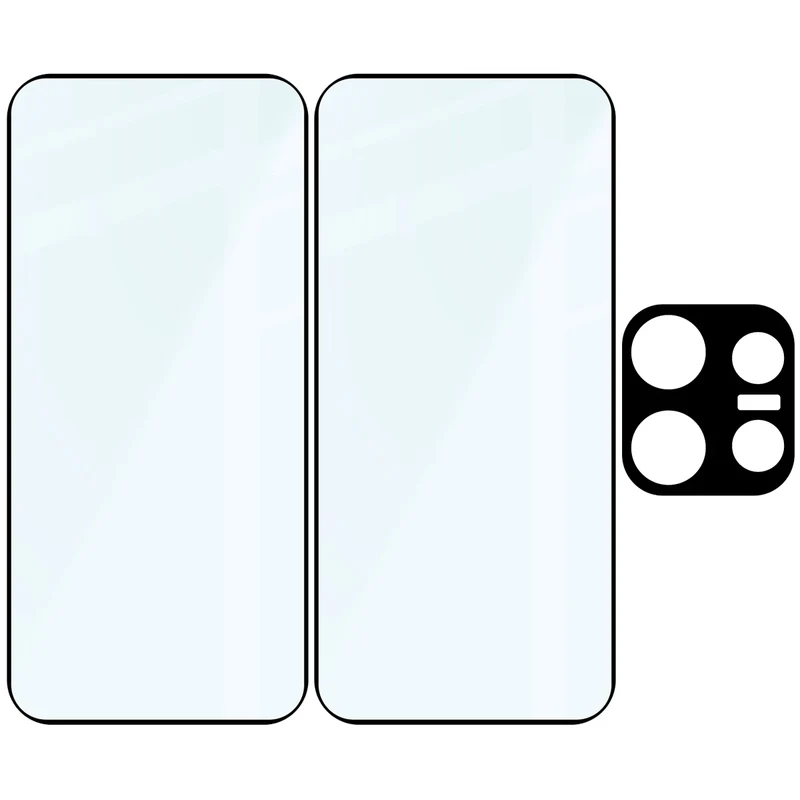 Gehärtetes Glas - 2 Stück + Kameraschutz für OPPO Reno16 Pro, Bizon Glass Edge Pack,