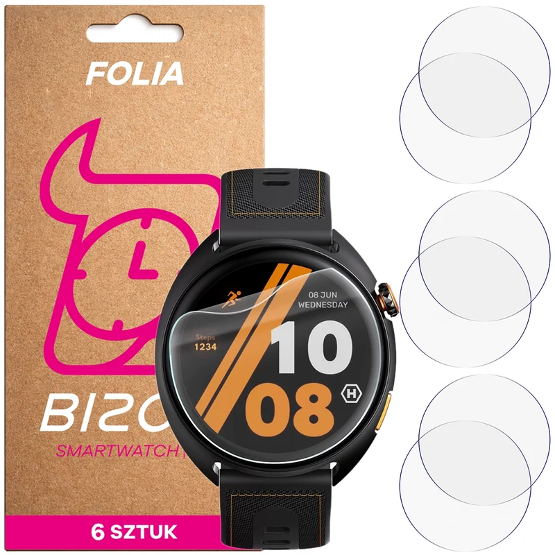 Schutzfolie für den Bildschirm für Hammer Ventus Pro, Bizon Watch HydroFlex, 6 Stück