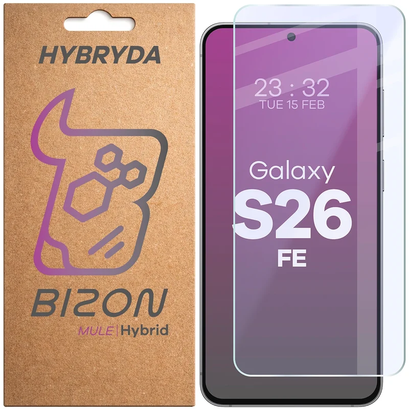 Flexibles Hybridglas für Galaxy S26 FE, Bizon Hybrid Mule