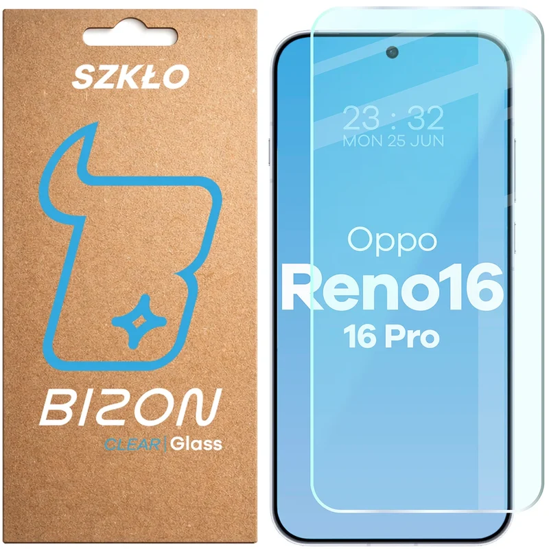 Gehärtetes Glas für Oppo Reno16 / Reno16 Pro 5G, Bizon Glass Clear