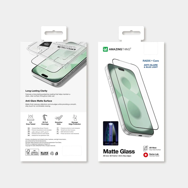 Panzerglas für iPhone 18 Pro Max AmazingThing Radix +Care Matte Glass