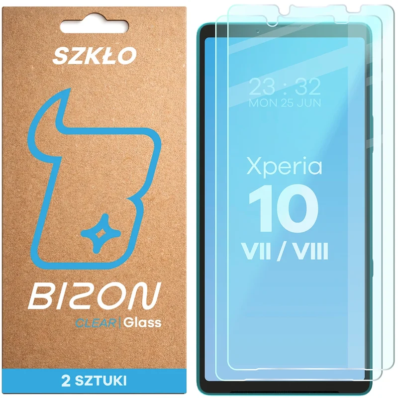 Gehärtetes Glas für Sony Xperia 10 VIII / VII, Bizon Glass Clear Duo, 2 Stück