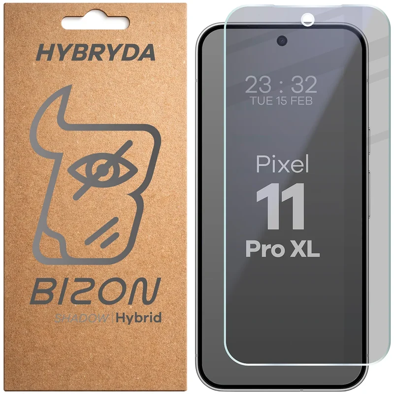Hybridglas mit Privatschutzfilter für Google Pixel 11 Pro XL, Bizon Hybrid Shadow, Matt