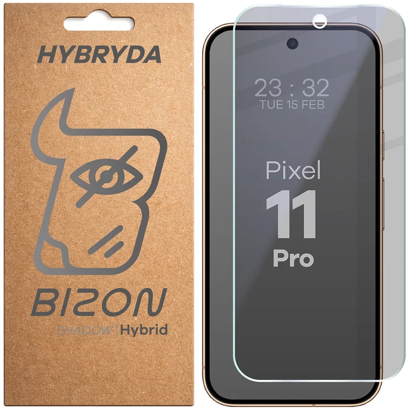 Hybridglas mit Privatschutzfilter für Google Pixel 11 Pro, Bizon Hybrid Shadow, Matt