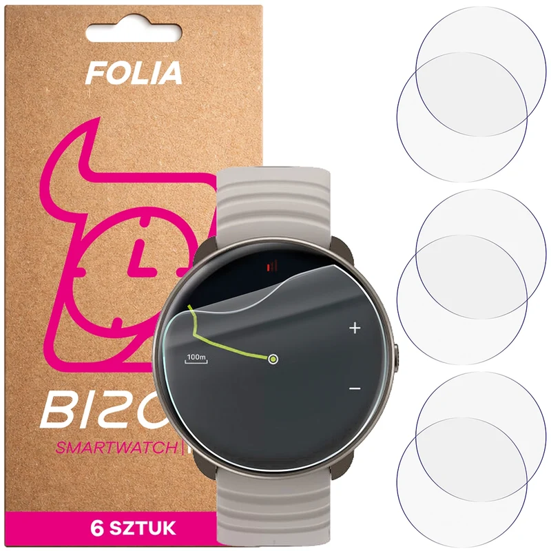 Schutzfolie für den Bildschirm für Hammer Ventus, Bizon Watch HydroFlex, 6 Stück