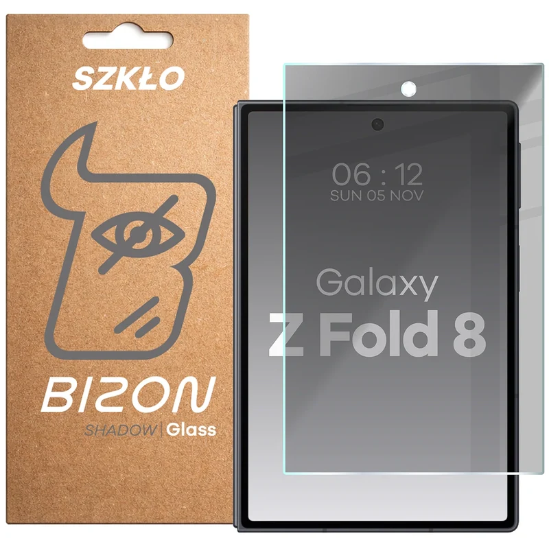 Gehärtetes Glas mit Privatschutzfilter für Galaxy Z Fold8, Bizon Glass Clear Shadow, getönt