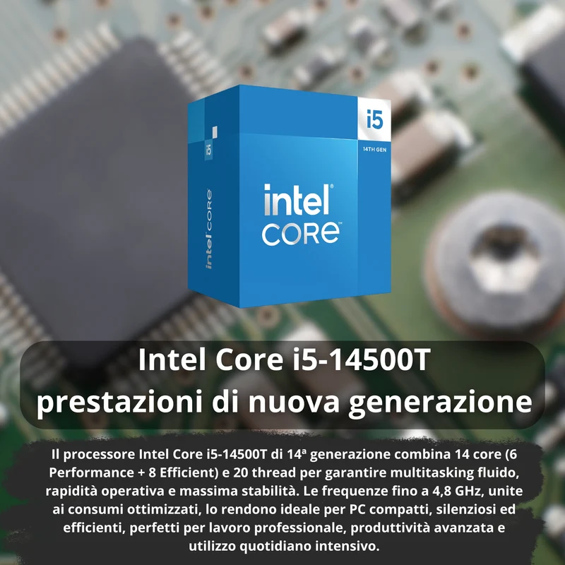 Dell Pro QCM1250 Micro | Intel i5-14500T | Ram 16GB DDR5 | SSD NVMe 1TB | Windows 11 Office 2024 - NUOVO con Docking 10-in-1