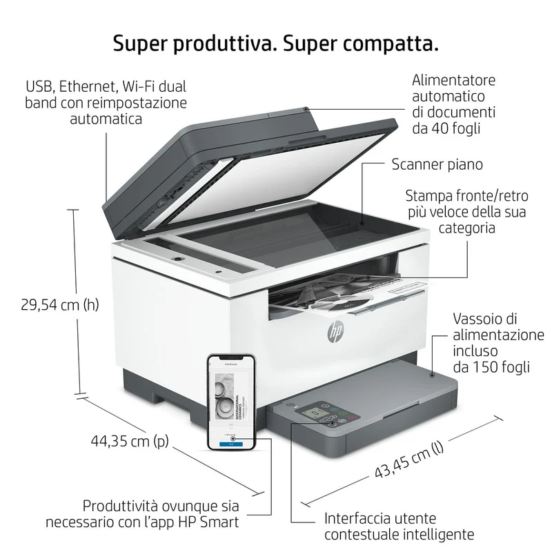 HP INC. HP LASERJET MFP M234SDW 29PPM ETH WIFI F/R ADF 1YW