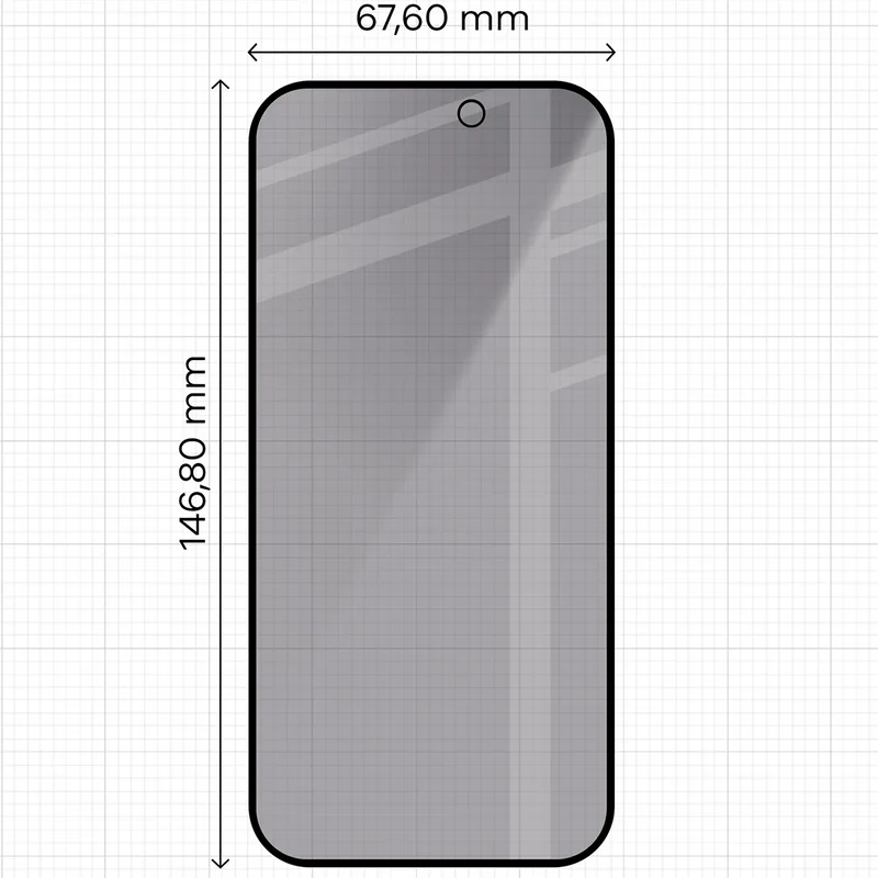 Gehärtetes Glas mit Privatschutzfilter und Applikationsrahmen für iPhone 18 Pro, Bizon Glass Aplikator Shadow, 2 Sets