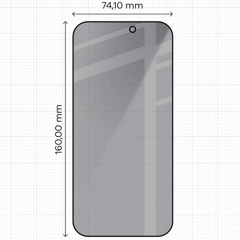 Gehärtetes Glas mit Privatschutzfilter und Applikationsrahmen für iPhone 18 Pro Max, Bizon Glass Aplikator Shadow, 2 Sets