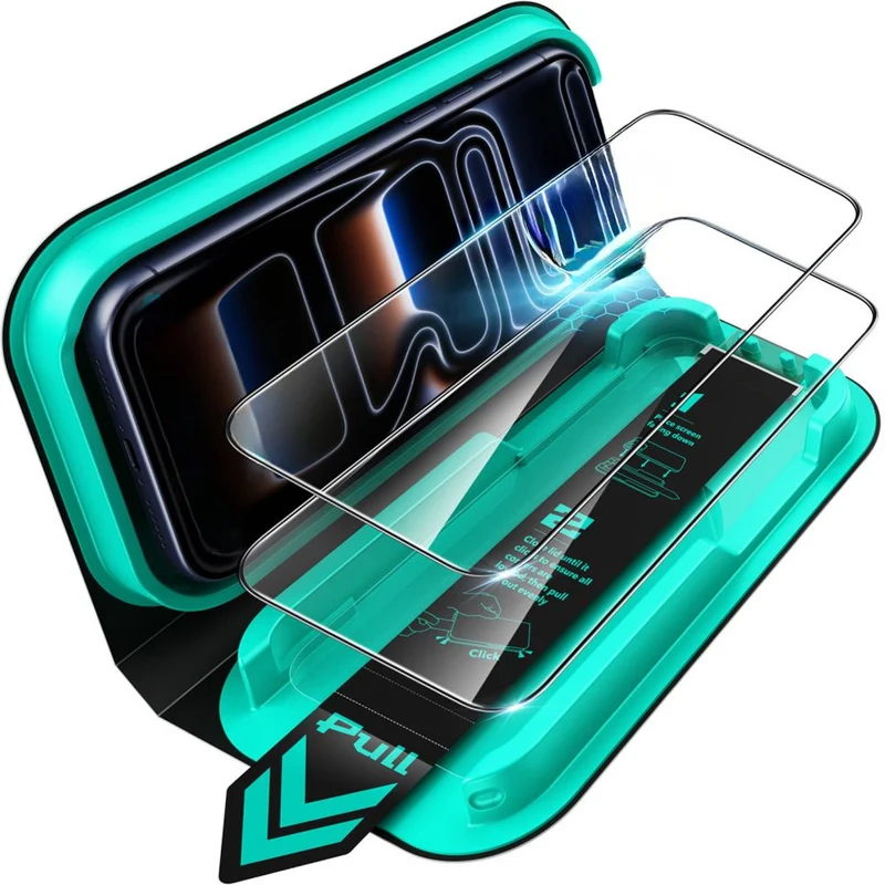 Gehärtetes Glas mit Positionierungsrahmen für iPhone 18 Pro Max / 17 Pro Max, ESR UltraFit Armorite Tempered Glass, 2 Stück