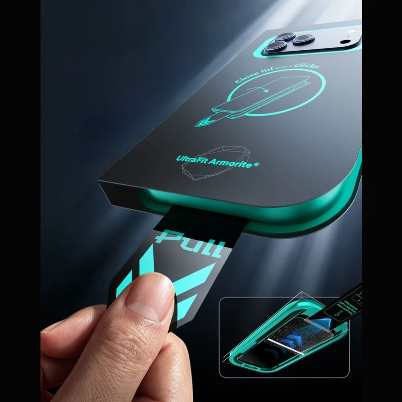 Gehärtetes Glas mit Positionierungsrahmen für iPhone 18 Pro Max / 17 Pro Max, ESR UltraFit Armorite Tempered Glass, 2 Stück