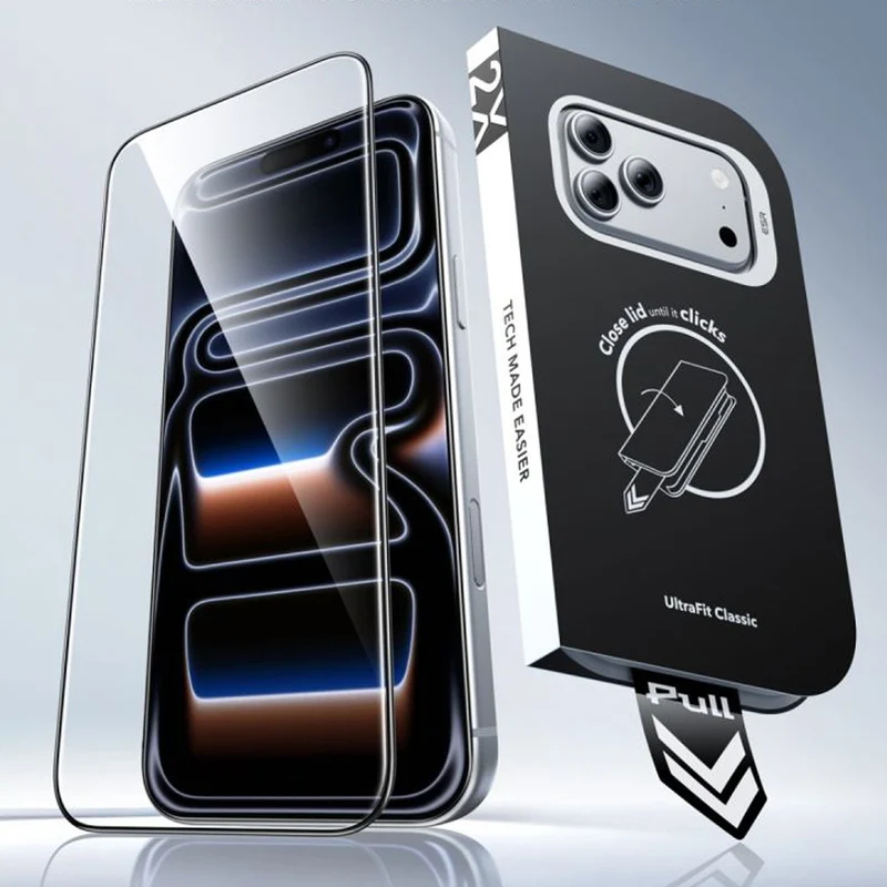 Gehärtetes Glas mit Positionierrahmen für iPhone 18 Pro / 17 Pro, ESR UltraFit Classic Screen Protector, 2 Stück
