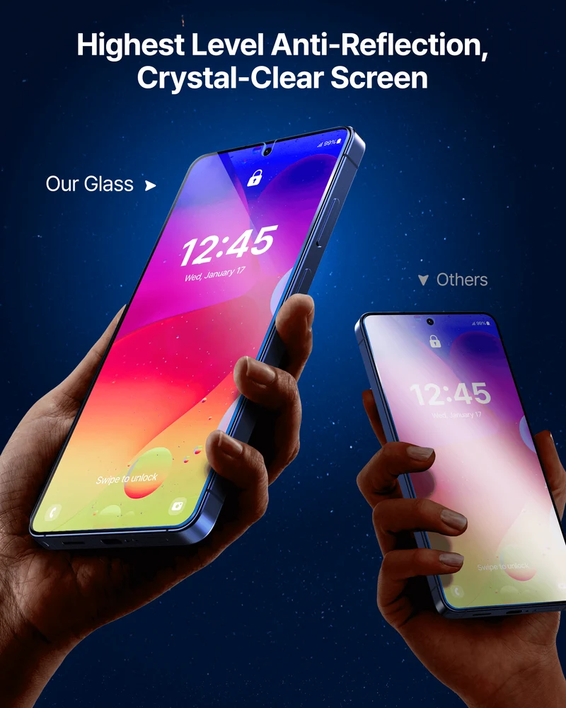 Antireflex-Schutzglas für Galaxy S26, Whitestone Dome Glass AR, 2 Stück