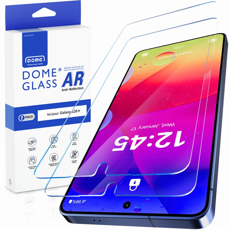 Antireflex-Schutzglas für Galaxy S26+, Whitestone Dome Glass AR, 2 Stück
