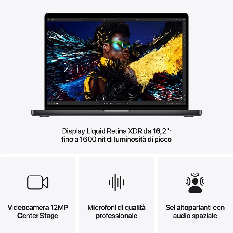 Apple 16 Macbook Pro Apple M4 Max Chip 16-Core Nero