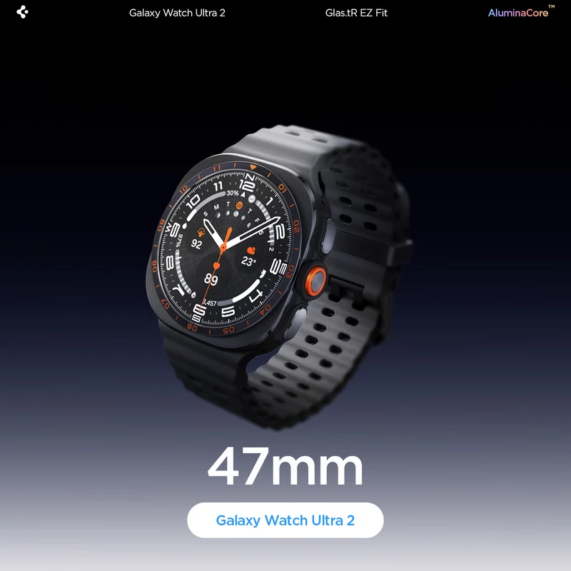 Glas für Galaxy Watch Ultra 2 47 mm, Spigen Glas.tR EZ Fit AC 2-Pack mit Applikator