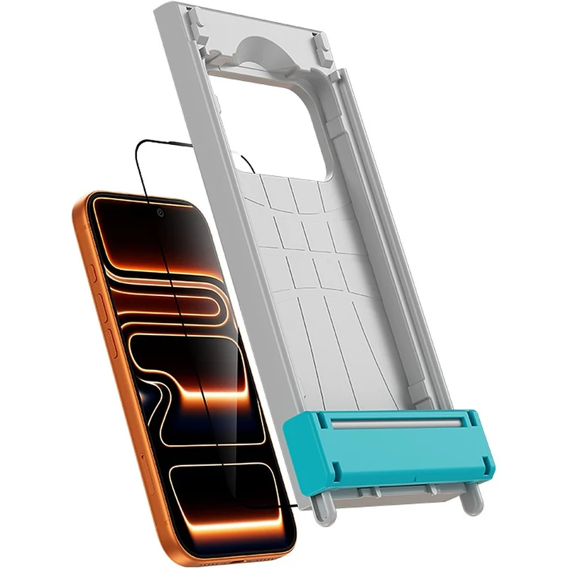 Displayschutzglas für iPhone 17 / 16 Pro, Benks Glass Warrior 2.0 AR-EZFita, Schwarzer Rahmen