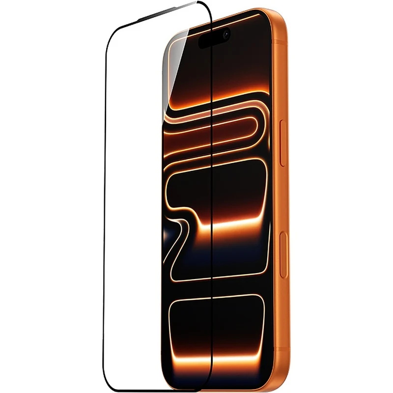Displayschutzglas für iPhone 17 / 16 Pro, Benks Glass Warrior 2.0 AR-EZFita, Schwarzer Rahmen