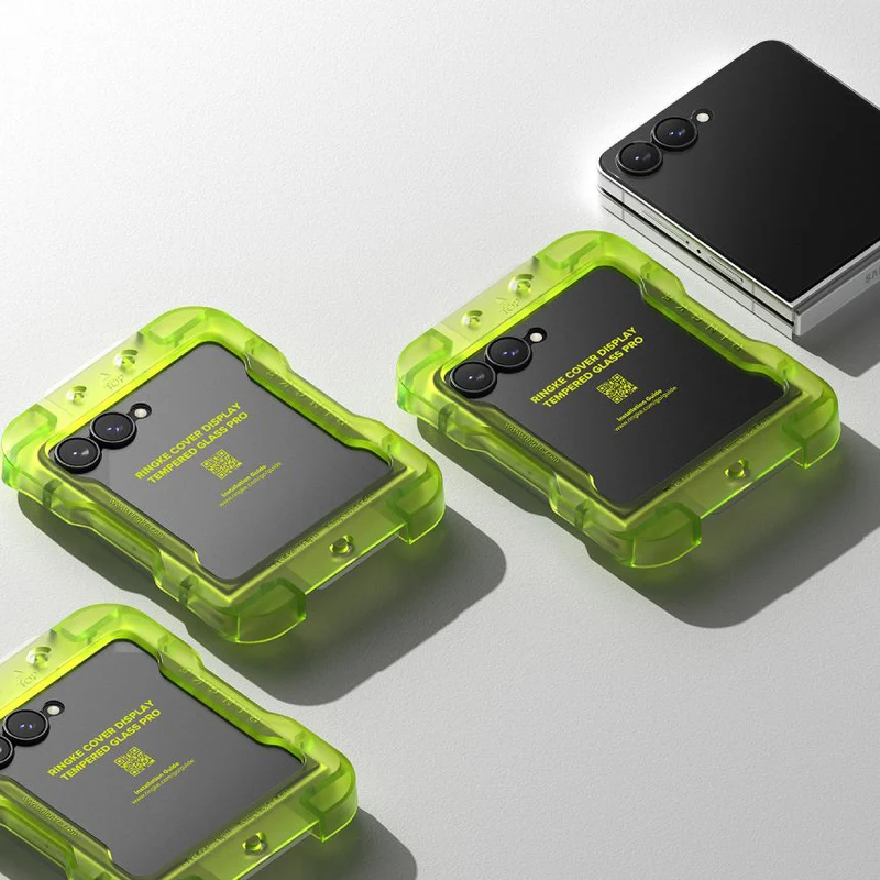 Gehärtetes Bildschirmglas mit Applikator für Galaxy Z Flip8, Ringke Cover Display Pro, Transparent, 2 Stück