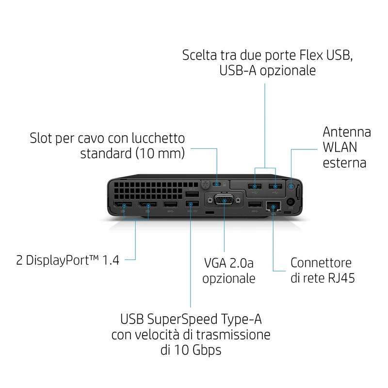 HP EliteDesk 400 G6 Mini PC | Intel Core i5-10500T | FreeDOS - Potenza in un formato compatto