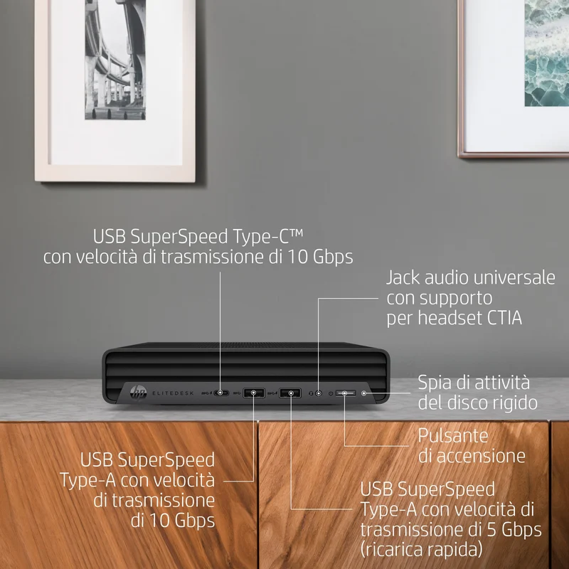 HP EliteDesk 400 G6 Mini PC | Intel Core i5-10500T | FreeDOS - Potenza in un formato compatto