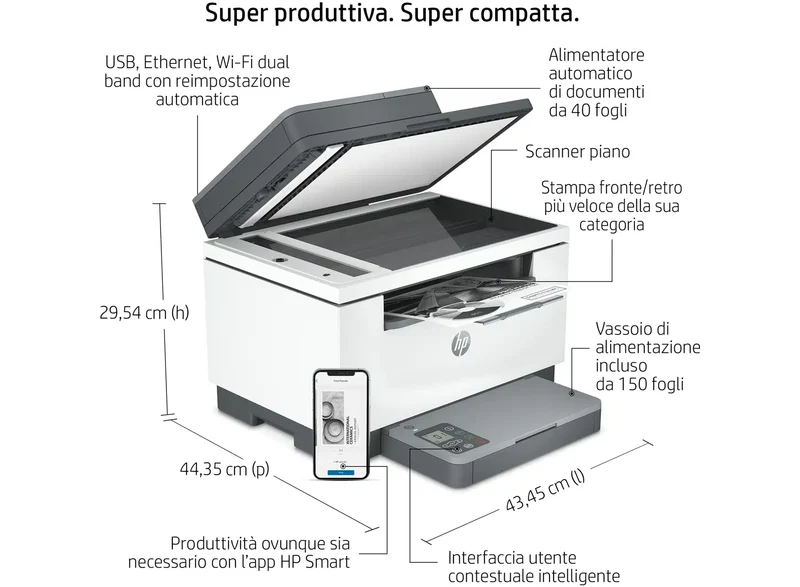 HP LaserJet serie M234SDWE Multifunzione A4 laser monocromatica B/N Duplex Fronte/Retro automatico 600x600 DPI WiFi Prodotto NUOVO