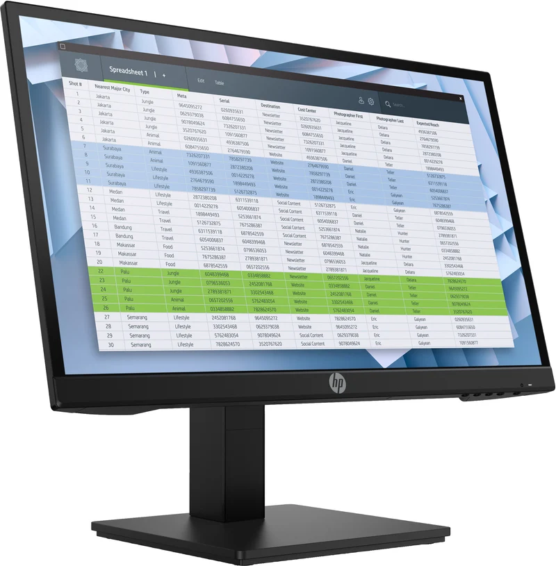 HP P22h G4 Monitor IPS 22" FullHD Luminosità 250 cd/m² Tempo di risposta 5ms VGA Display Port HDMI
