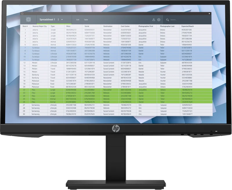 HP P22h G4 Monitor IPS 22" FullHD Luminosità 250 cd/m² Tempo di risposta 5ms VGA Display Port HDMI