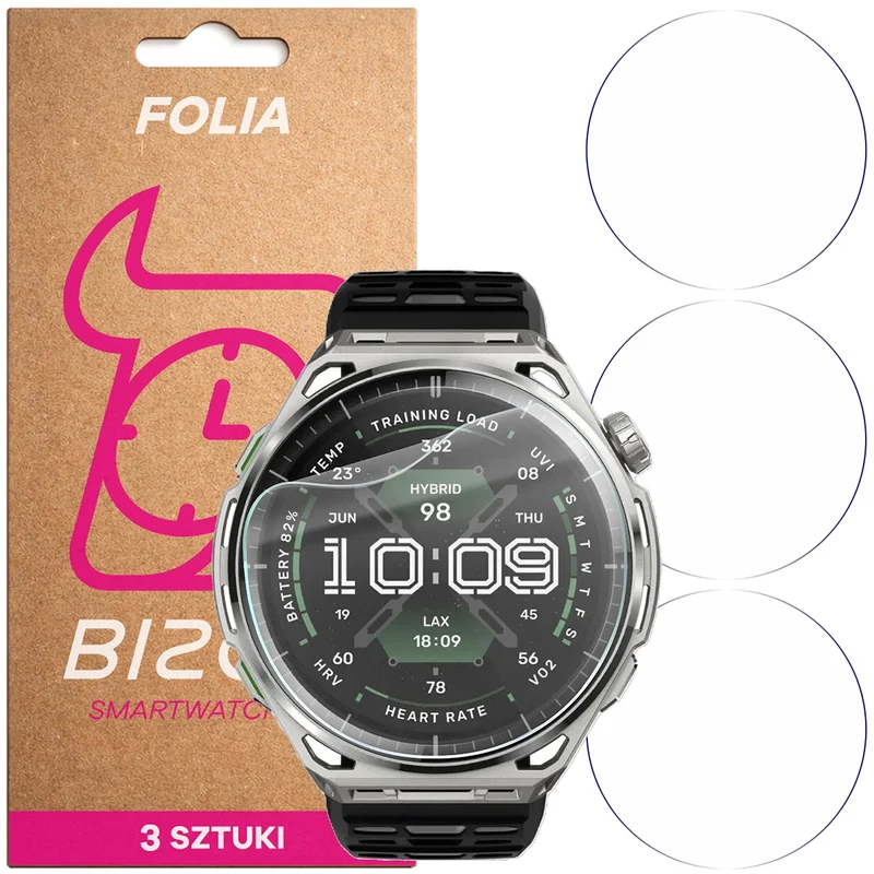 Schutzfolie für den Bildschirm für Amazfit Balance 3, Bizon Watch HydroFlex, 3 Stück