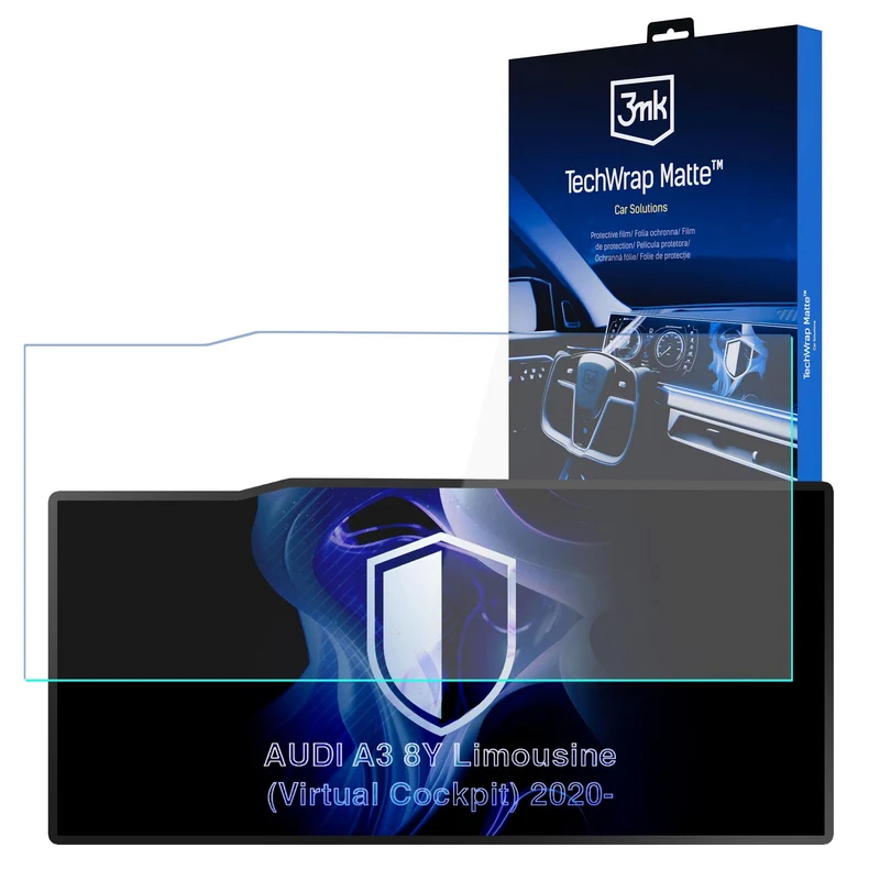Matte Schutzfolie für den Navigationsbildschirm für AUDI A3 8Y Limousine Virtual Cockpit (2020 - ), 3mk TechWrap Matte