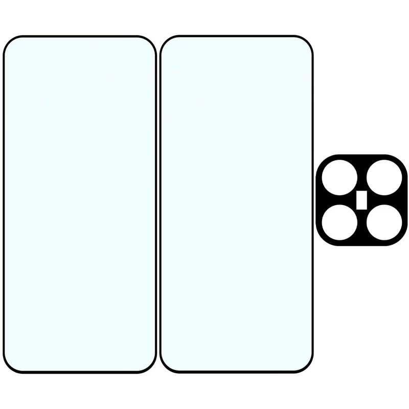 Gehärtetes Glas - 2 Stück + Kameraschutz für Xiaomi 17T, Bizon Glass Edge Pack, Schwarz