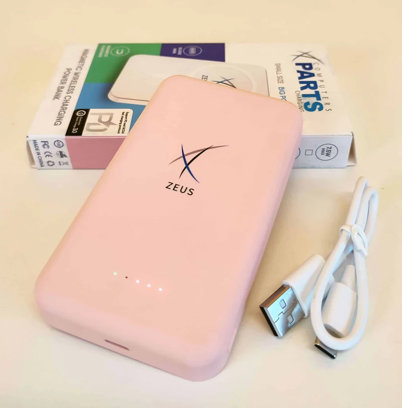 Zeus Power Bank MagSafe 10.000 mAh Ricarica Wireless Qualcomm Quick Charge 3.0 Compatibile con Iphone Samsung Xiaomi Huawei