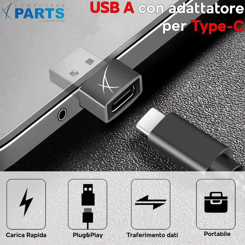 Adapters coppia di adattatori USB-A/USB Type-C Collega tutti i tuoi dispositivi a qualsiasi supporto Ricarica e trasferimento dati fino a 10Gb/s