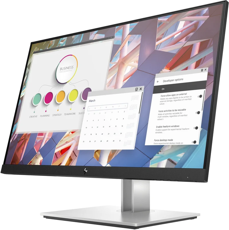 HP E24 G4 Monitor 24" FullHD IPS Luminosità 250 cd/m² Tecnologia Flicker-free Tempo di risposta 5ms Hub USB | HDMI VGA Display Port