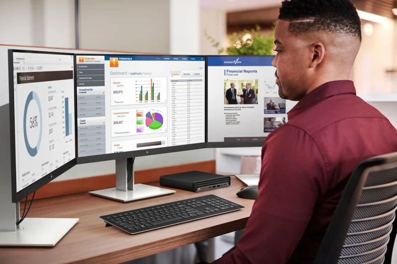 HP E24 G4 Monitor 24" FullHD IPS Luminosità 250 cd/m² Tecnologia Flicker-free Tempo di risposta 5ms Hub USB | HDMI VGA Display Port