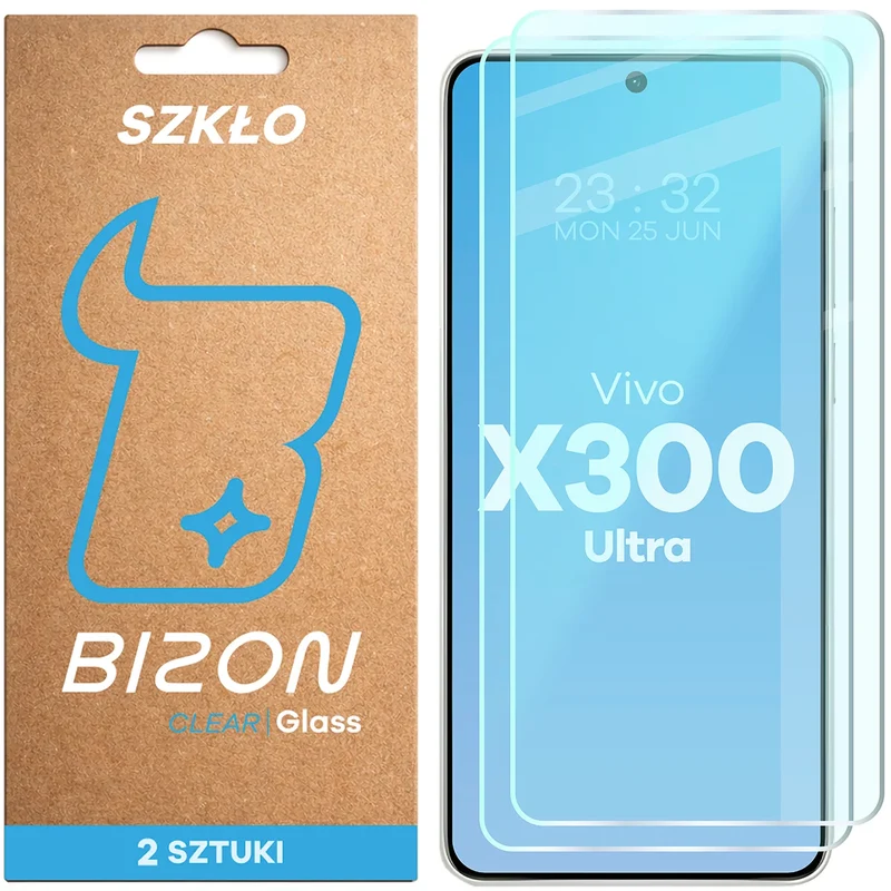 Gehärtetes Glas für Vivo X300 Ultra, Bizon Glass Clear Duo, 2 Stück
