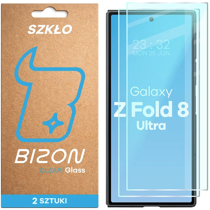 Gehärtetes Glas für Galaxy Z Fold8 Ultra, Bizon Glass Clear Duo, 2 Stück